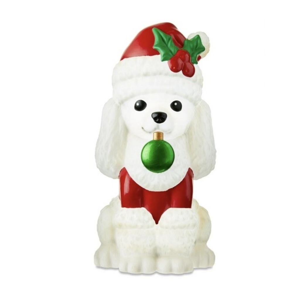 Holiday Time‎ Poodle in Santa Hat Lighted LED 11" Tabletop Blow Mold NWT